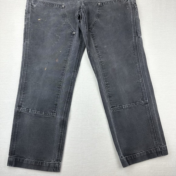 Vtg Y2K Carhartt Double Knee Carpenter Pants Womens 8 Relaxed Fit Black 32x29.5 - Picture 16 of 16